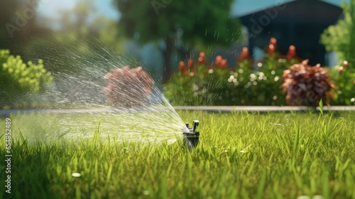 Using automatic sprinkler systems for lawn irrigation is included in garden services and landscape design