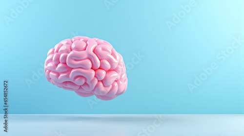 3D rendering of pink brain ...