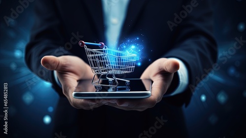 Businessman using smartphon...