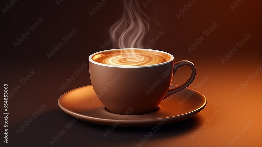 3D rendered isolated hot coffee symbol 3D rendered isolated hot coffee symbol