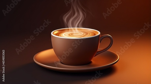 3D rendered isolated hot coffee symbol