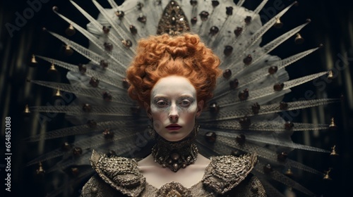 Portrait of the royal Queen Elizabeth I.generative ai
 photo