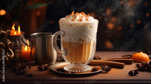 Spiced Indian tea with milk...