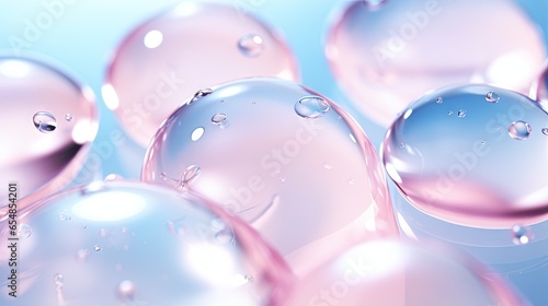 Background of transparent gel drops with hyaluronic acid