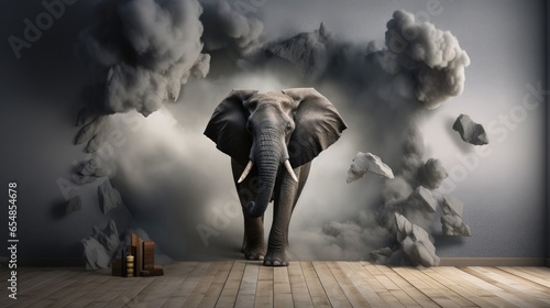 Black Elephant emerging fro...