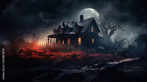 Eerie Halloween manor in a ...