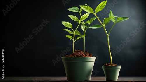 Graph shaped potted plant