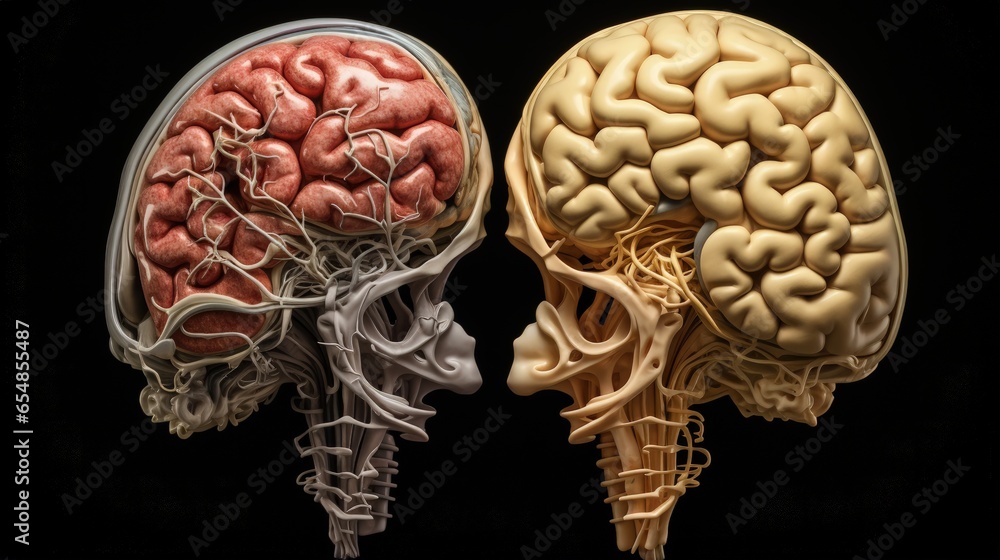 Cognitive processes in the human brain - obrazy, fototapety, plakaty 