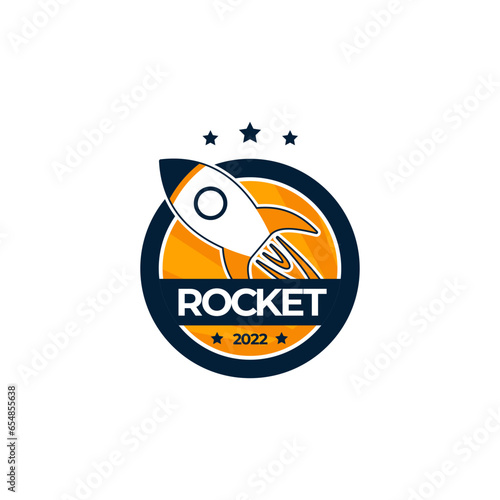 Rocket Logo Badge Design Template