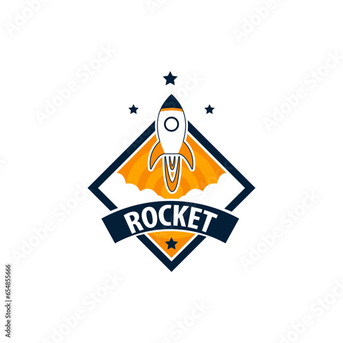 Rocket Logo Badge Design Template