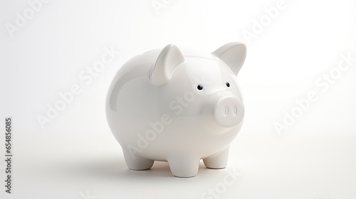 White piggy bank with white...