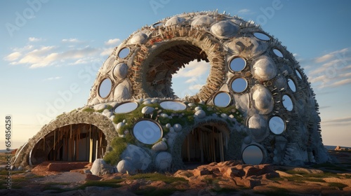 Circular and sustainable building material from recycled plastic waste photo