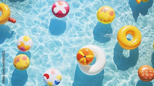 Toy inflatables bobbing on ...