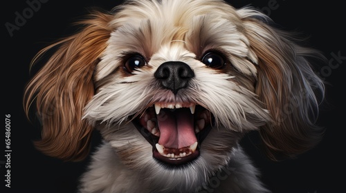 Shih Tzu dog breed with mou...
