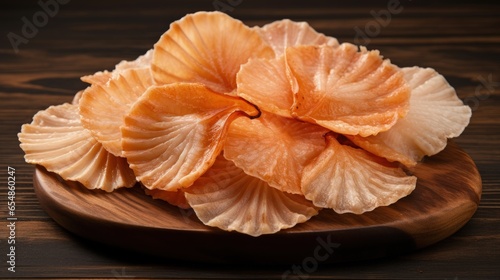 Dried scallops are a nutritious high protein ingredient photo