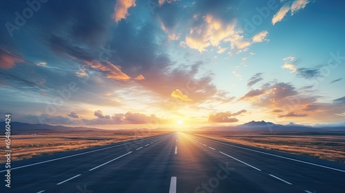 Deserted road with stunning...