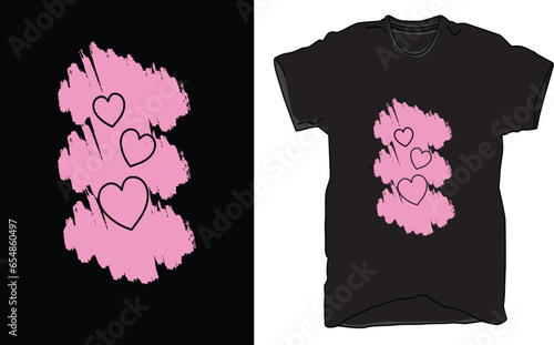 T-Shirt amazing design in vector where water color and heart shapes 2. Apparel design, illustration design.