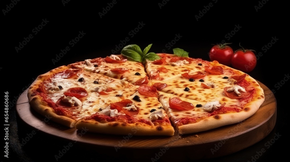 Delicious Caprese pizza alone on white