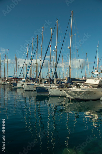 Ocean port in Spain and luxury yachts