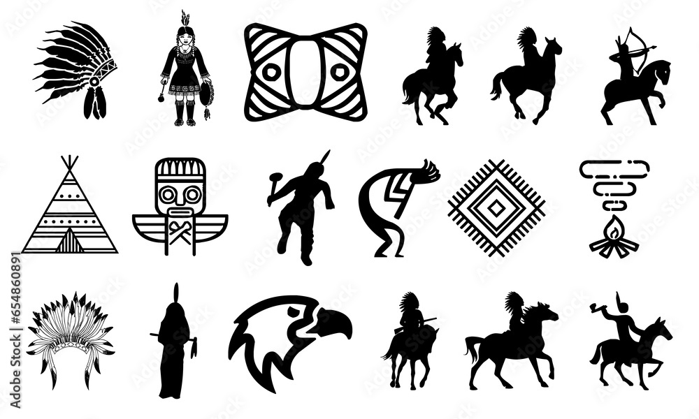 Indian tribe icon bundle
