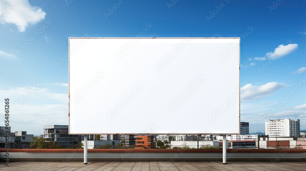Empty billboard blue sky simulation