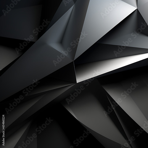 Contemporary Monochromatic Abstract: Geometric Shapes, 3D Illusion, and Dynamic Light Play