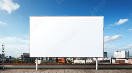 Empty billboard blue sky simulation photo