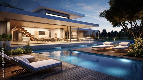 3D rendering of a luxurious...