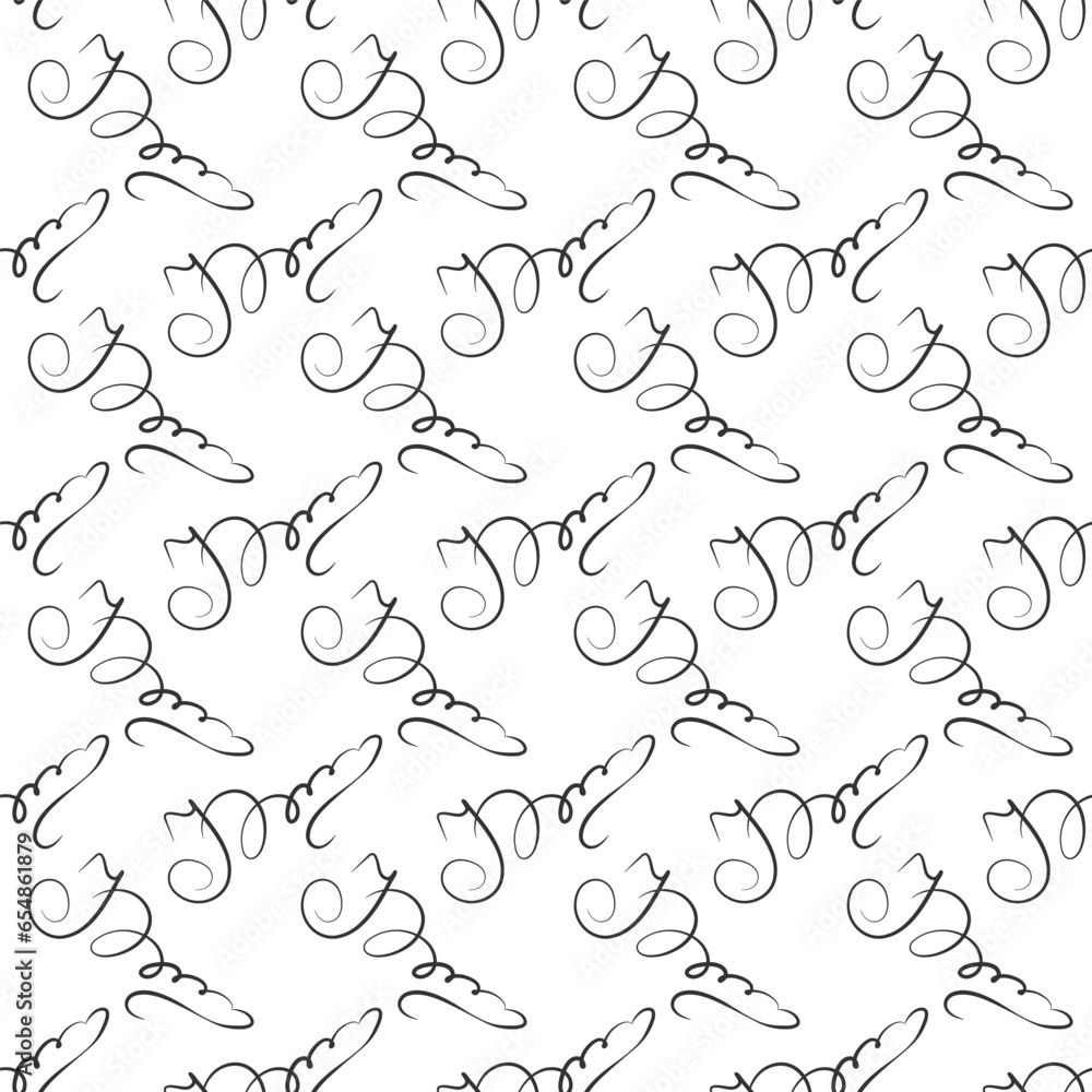 Seamless pattern of abstract signatures for textiles, texture, packaging and simple backgrounds
