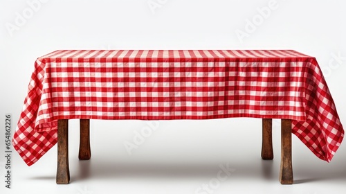 Red checkered tablecloth on...