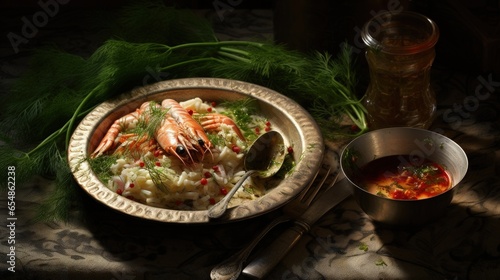 Crab meat combined with shr...
