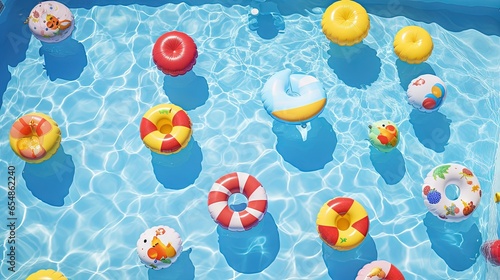 Toy inflatables bobbing on ...