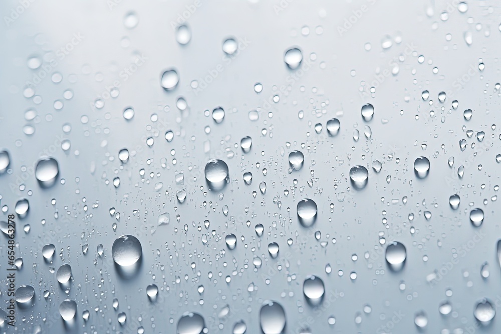 Rain water drops with a transparent and rainy droplets glass effect