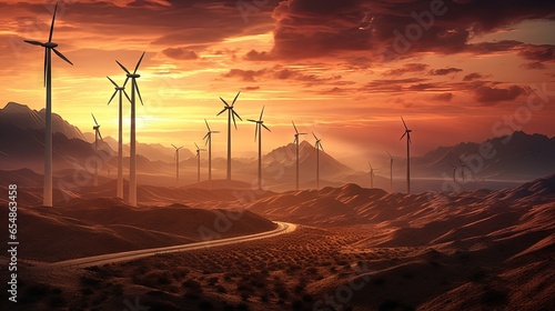 Desert wind power plants du...