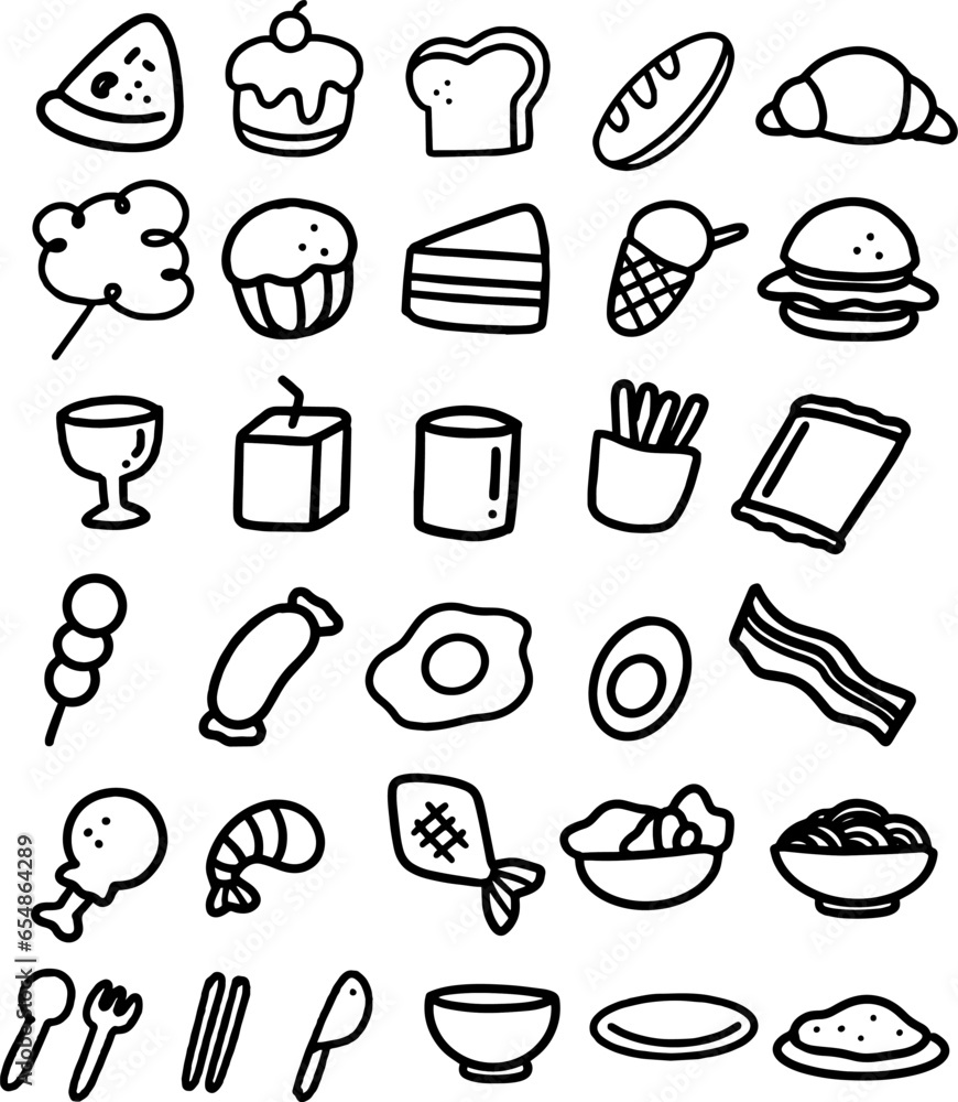 food icons set line food icons set line