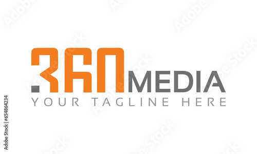 360 media typography vector logo Logo Vector Template