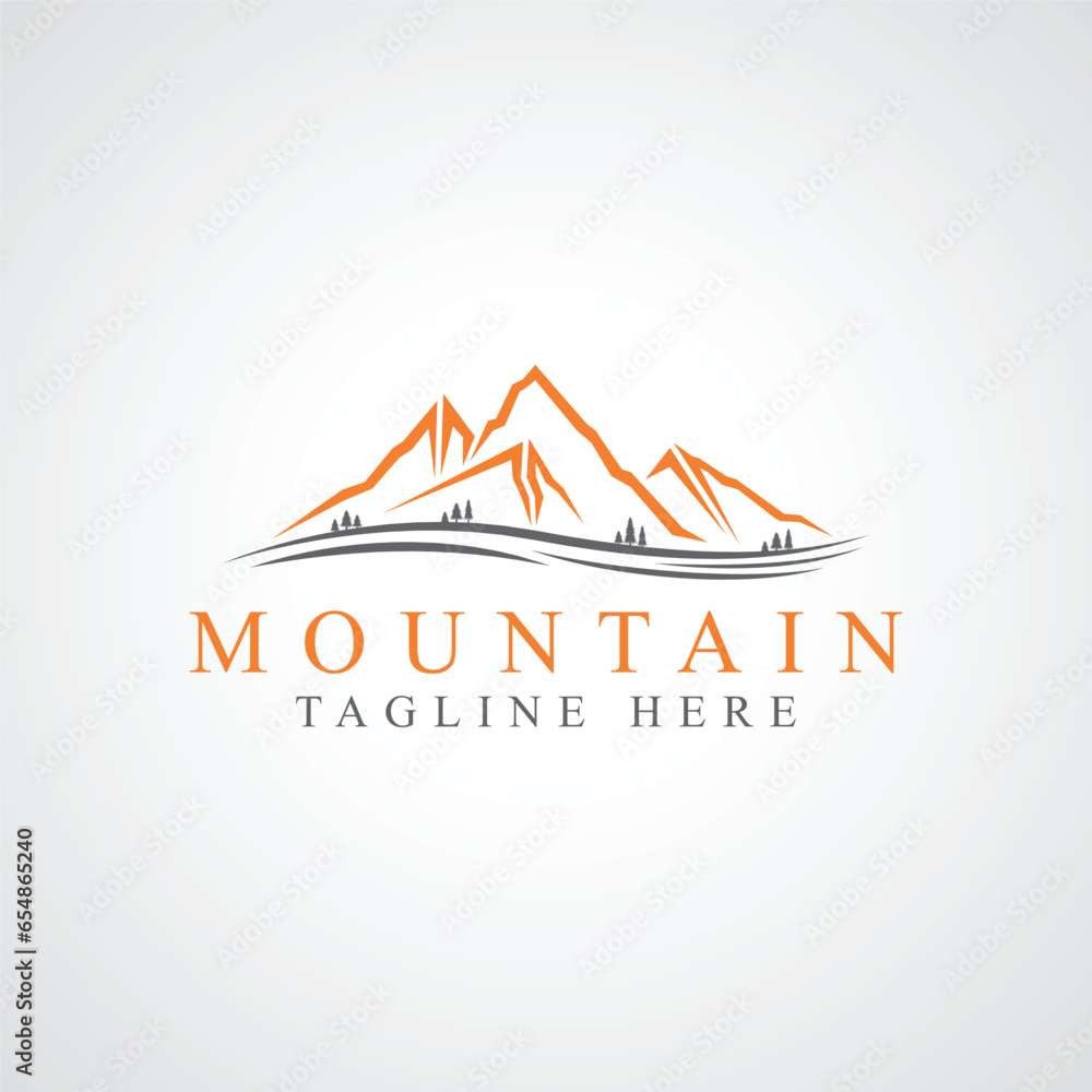 Mountain Landscape logo, Mountain Logo Design | Mountain logos, Simple logo design, Premade logo design