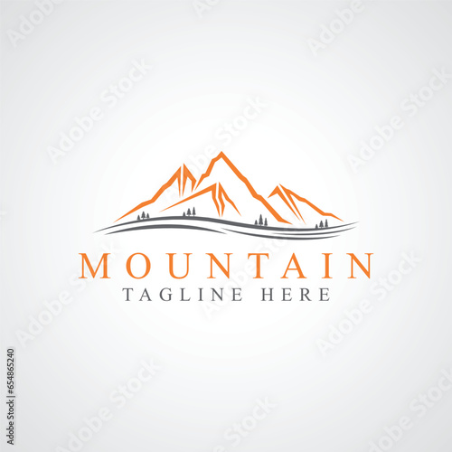Mountain Landscape logo, Mountain Logo Design | Mountain logos, Simple logo design, Premade logo design