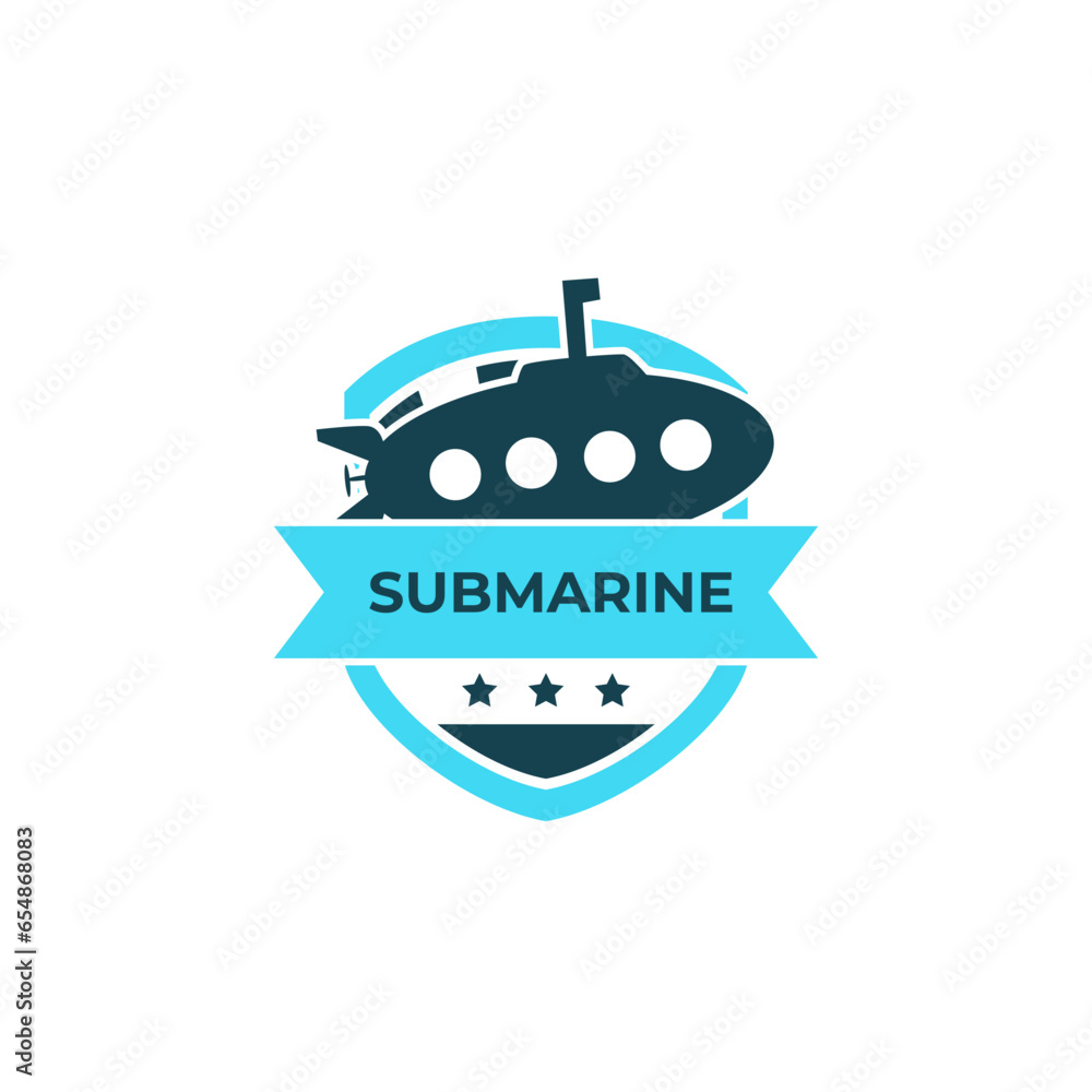 Fototapeta premium Submarine Logo Badge Design Template