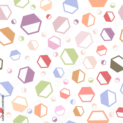 Geometric seamless pattern. A composition of hexagonal elements. Template for creative ideas and design