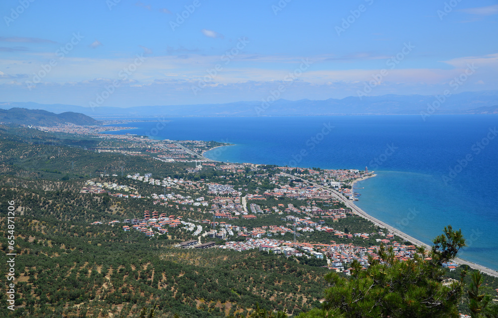 A view from Altinoluk Town, a resort area in Balikesir, Turkey