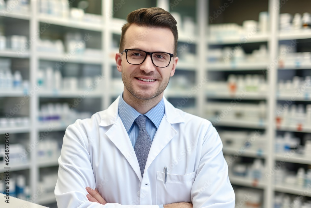 Portrait of confident male pharmacist Portrait of confident male pharmacist