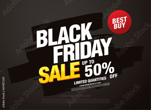 black friday sale banner layout design, vector ilustration