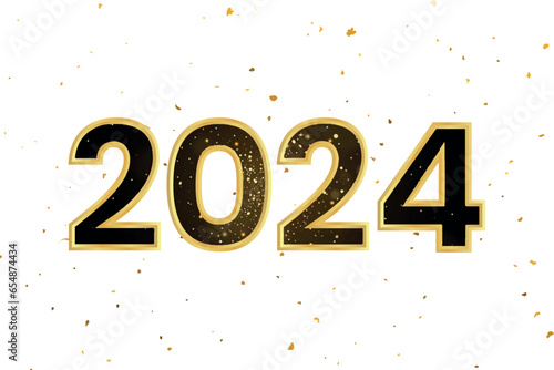 2024 Happy New Year transparent background