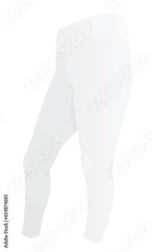 White tight pants leggings. vector illustration