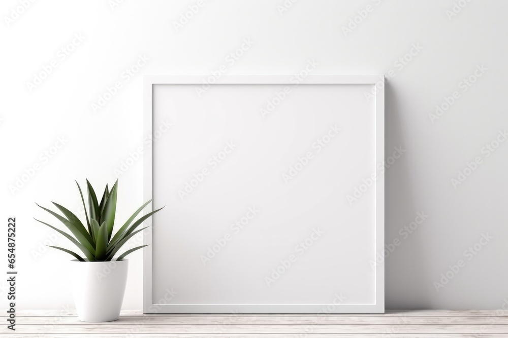 Mockup poster frame in minimalist interior background Mockup poster frame in minimalist interior background
