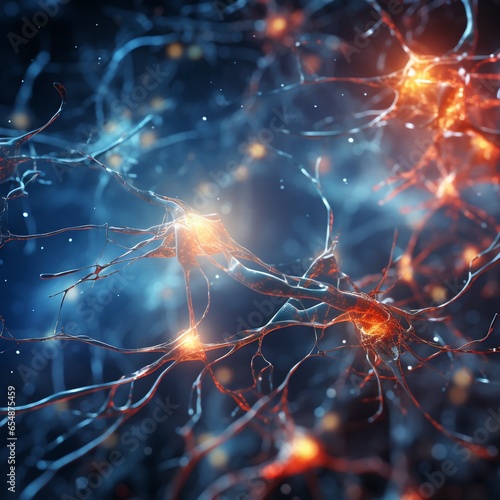 Human nerve cells in macro close-up, ai generated © Pixelkram
