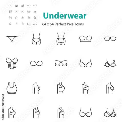 set of underwear icon, bra, panty
