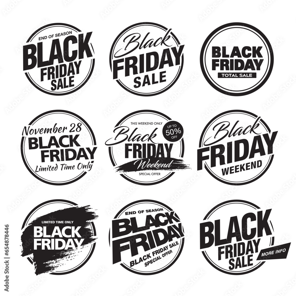 set of black friday sale layout design, vector ilustration
