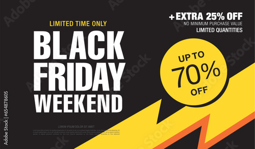black friday sale banner layout design, vector ilustration